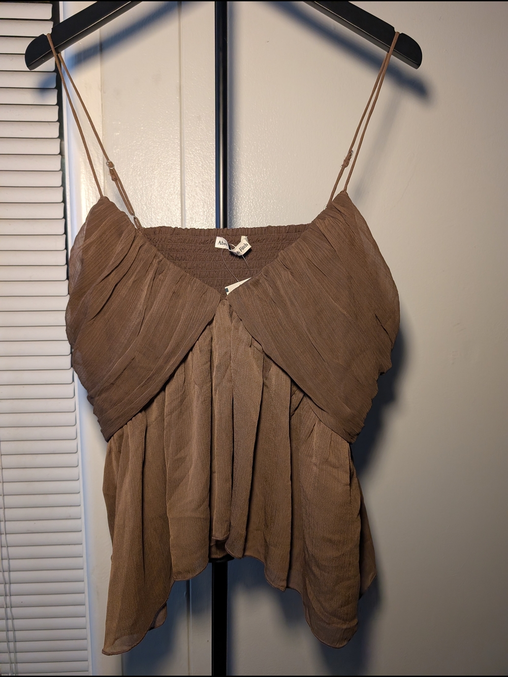 NWT Abercrombie & Fitch Brown Pleated Camisole